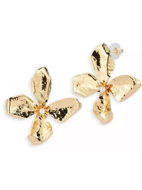 Aqua Imitation Pearl Flower Statement Stud Earrings
